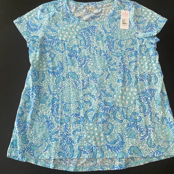 NWT Ladies Lilly Pulitzer Etta Scoop Neck Top - Picture 1 of 10
